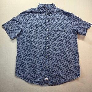 Vineyard Vines Murray Shirt Men's XL Blue Floral Button Down Short Sleeve Cotton